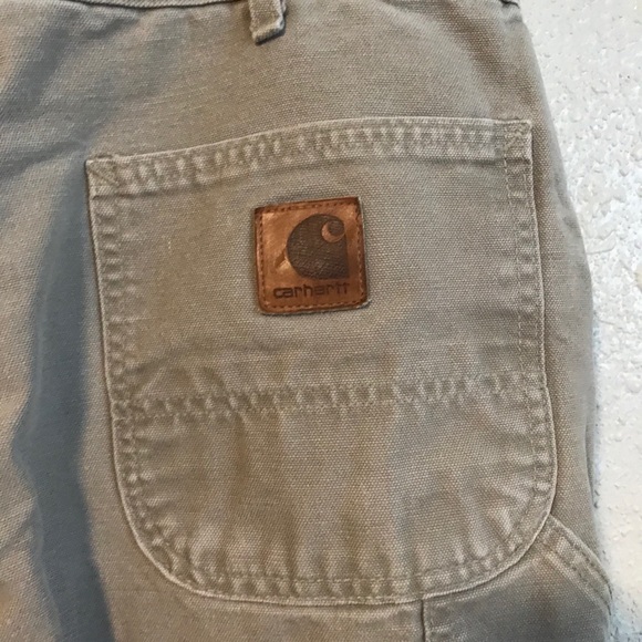 Carhartt Carpenter Durable Tan Cotton Pants 36x29 - Picture 6 of 10